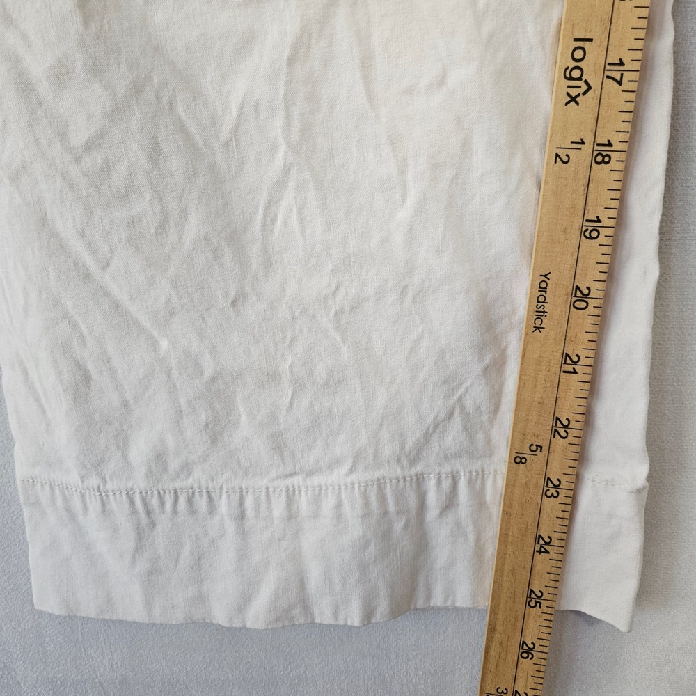Maeve White Wide-Leg Linen Blend Pants - Picture 6 of 16